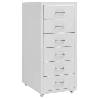 vidaXL Armario Archivador M&oacute;vil Metal Gris 28x41x69 Cm Vidaxl
