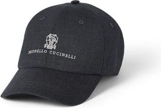Brunello Cucinelli Fresco baseball cap in Anthracite at Nordstrom, Size X-Large