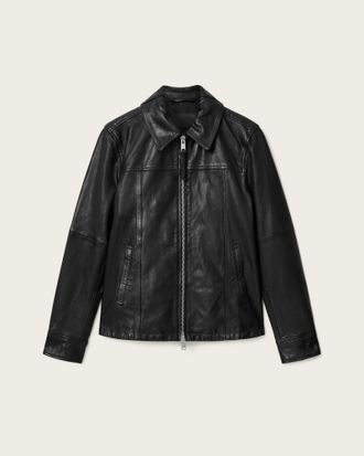 AllSaints Leather Repurpose Tailored Leather Jacket, Size: M