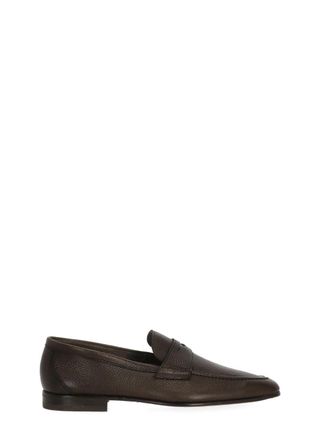 Berwick 1707 Brown Pebbled Leather Mask Loafers