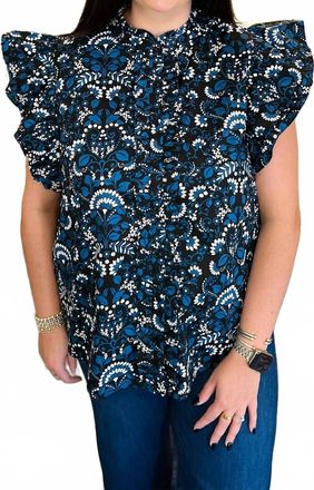 Sugarlips Womens Dynamite Top In Teal Multi