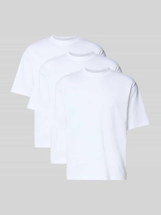 Selected Loose Fit T-Shirt aus Baumwoll-Mix im 3er-Set Modell LOOSEOSCAR in Weiss, Größe XXL