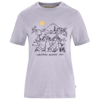 Fj&auml;llr&auml;ven Hoja Lugnt Wool T-Shirt Merinoshirt f&uuml;r Damen | lavender mist
