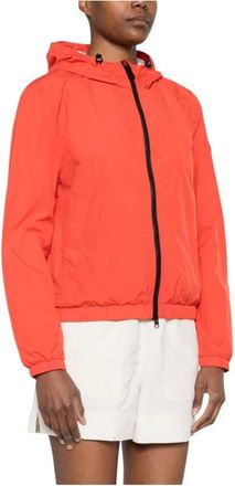 Peuterey Light Jackets, female, Red, Size: XS Nigle Short D 02 Hooded Rain Jacket