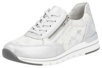 Remonte Keilsneaker REMONTE, Damen, Gr. 38, silber (silberfarben, ice), Lederimitat, Textil, Schuhe Keilsneaker, mit seitlichem Reissverschluss, Freizeitschuh