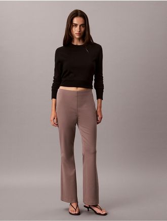 Calvin Klein Womens Ponte Flared Pants - Grey - XL