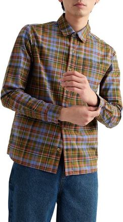 Seasalt Cornwall Goosander Plaid Organic Cotton Twill Button-Up Shirt in Amanita Multi at Nordstrom, Size Xx-Large