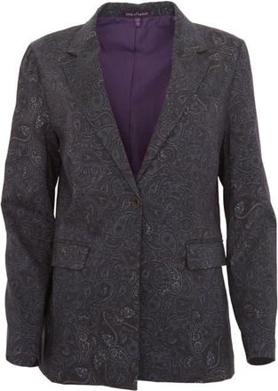 Lords of Harlech Jane Stretch Tencel Tailored Blazer in Montgat Paisley Black at Nordstrom, Size 10