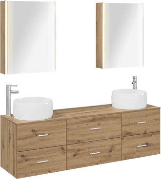 vidaXL Juego De Muebles De Ba&ntilde;o 5 Uds. Roble Artisan Vidaxl