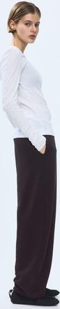 H&M Viscose-blend Barrel-leg Pants in Dark Brown at Nordstrom, Size Xx-Large