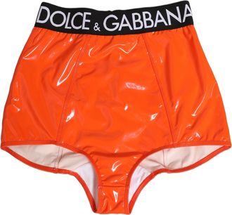Dolce & Gabbana Womens Orange Polyester Logo High Waist Girdle Underwear Elastane Clothing