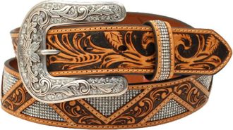 3D Belt Company Womens Zag Stone Belt In Tan Silver