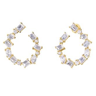 Diamond2Deal 14k Yellow Gold 4.32 Ct Multi Shape Lab Grown Diamond Stud Earrings VVS-VS, E-F