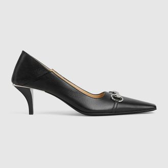 Gucci Womens Vittoria Pump, Black, Leather
