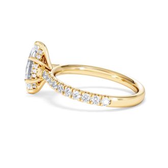 The Diamond Store Amora Marquise 1.47ct Hidden Halo Lab Diamond Engagement Ring With Side Stones Set in 18K Gold