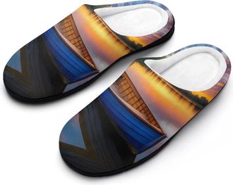 Generic Boat Scenery Yosemite National Park Mens Slippers Comfortable And Non-slip Cotton Slipper Shoe for House