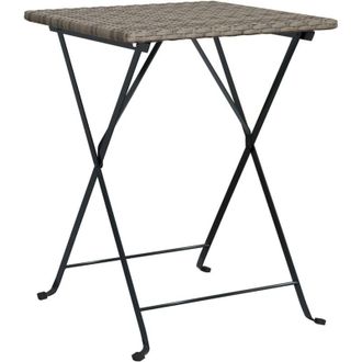 vidaXL Mesa De Cafeter&iacute;a Plegable Rat&aacute;n Sint&eacute;tico Gris 55x54x71 Cm Vidaxl