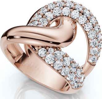 Pompeii3 2Ct Interlocked Brittany Diamond Ring 10k Gold Lab Grown Right Hand Band