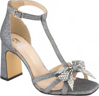 Andrea Womens T-Bar Heeled Sandals In Silver