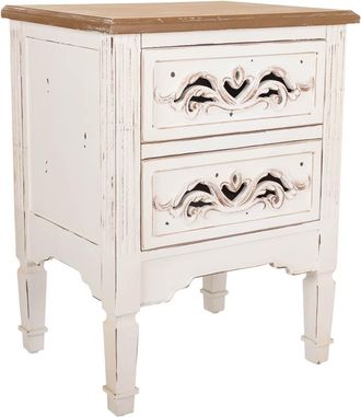 Wanderlust Deco Mesita De Madera De Blanca 48x38x62