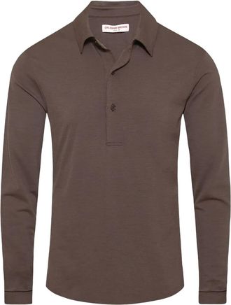 Orlebar Brown Polo Sebastian a maniche lunghe - Marrone