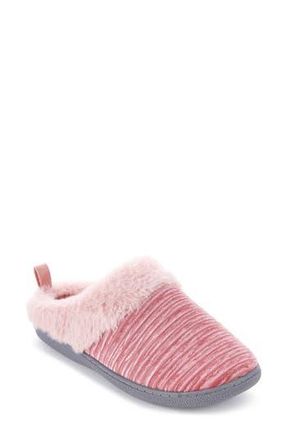 Floopi Faux Fur Trim Velour Clog Slipper in Pink at Nordstrom Rack, Size Small