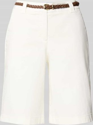 Comma Bermudas mit G&uuml;rtel in Weiss, Gr&ouml;&szlig;e 38