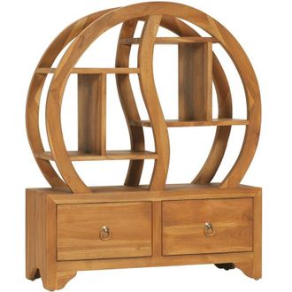 vidaXL Armario Con Estante Yin Yang Madera Maciza De Teca 68x26x83 Cm Vidaxl