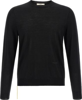 Fendi Black Virgin Wool Mens Cardigan