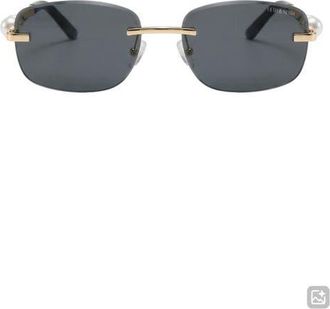 Fifth and Ninth Perla 57mm Rectangular Sunglasses in Black/black at Nordstrom