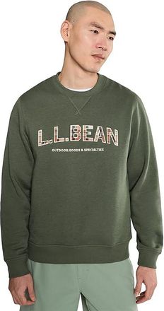L.L.Bean Essential Logo Crewneck Sweatshirt Mens Regular Mens Sweatshirt Thyme Logo : 2XL, Cotton/Polyester
