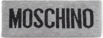 Moschino logo-intarsia headband - unisex - Cashmere/Polyamide/Viscose/Wool - One Size - Grey