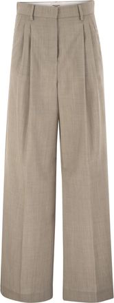 Max Mara Weekend Maxmara Wkdovvio Pantalones anchos de pura lana virgen