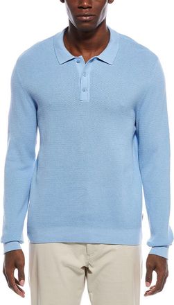 Onia Textured Knit Long Sleeve Polo Shirt