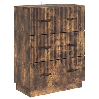 vidaXL Cajonera Roble Ahumado 66 X 34,5 X 87 Cm Madera De Ingenier&iacute;a Vidaxl