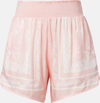 Balmain Printed satin shorts
