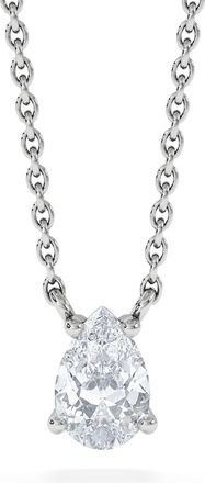 The Diamond Store Wanderlust Floating Pear Cut Lab Diamond Solitaire Neclace in 0.50ct H/SI 9K White Gold