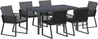 vidaXL Conjunto De Comedor De Jard&iacute;n 7 Pcs Antracita Rat&aacute;n Sint&eacute;tico Vidaxl