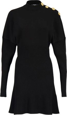 Balmain Abito corto svasato - Nero