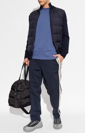Moncler T-shirt With Logo Patch, Mens, Blue