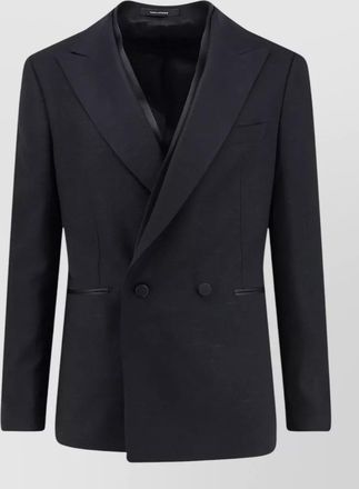 Tagliatore viscose silk tailored double breasted blazer