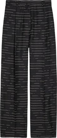 Liberowe Mika Striped Wool-blend Trousers - Blue And White - S (UK8-10 / S)
