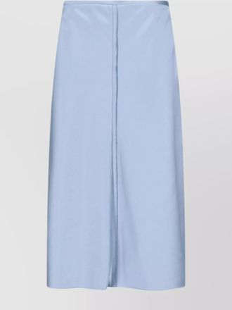 Ami satin midi straight skirt