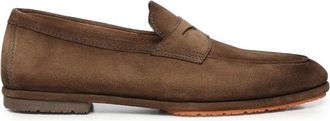 Santoni Carlo Penny Loafer - Heren - Loafers - Bruin - 41 1/2 EU - Leer - Schoenen