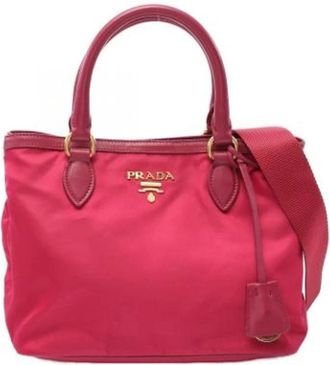 Prada Pre-owned Tote Bags, female, Pink, Size: ONE SIZE Pre-owned Leather prada-bags