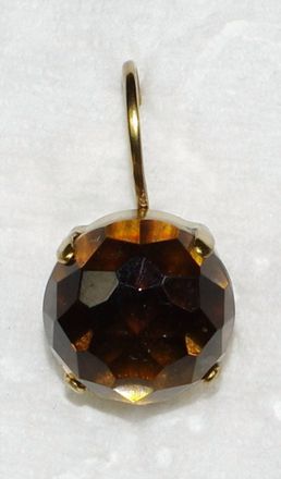 Mariana Womens Amber Stone Earrings In Gold/ Brown Smoky