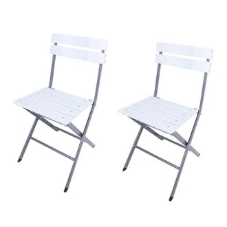 Mobili Rebecca Rebecca Mobili Juego De 2 Sillas Plegables De Acero Pl&aacute;stico Para Jard&iacute;n Y Balc&oacute;n
