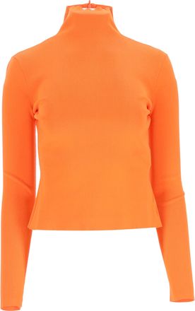 Versace Versace geribbelde coltrui van oranje wol