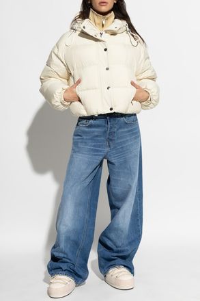 Perfect Moment Down Jacket With Hood, Womens, Cream