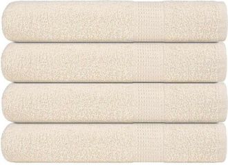 vidaXL Asciugamani per Sauna 4 pz Crema 80x200 cm 360 g/m&sup2; 100% Cotone - Vidaxl